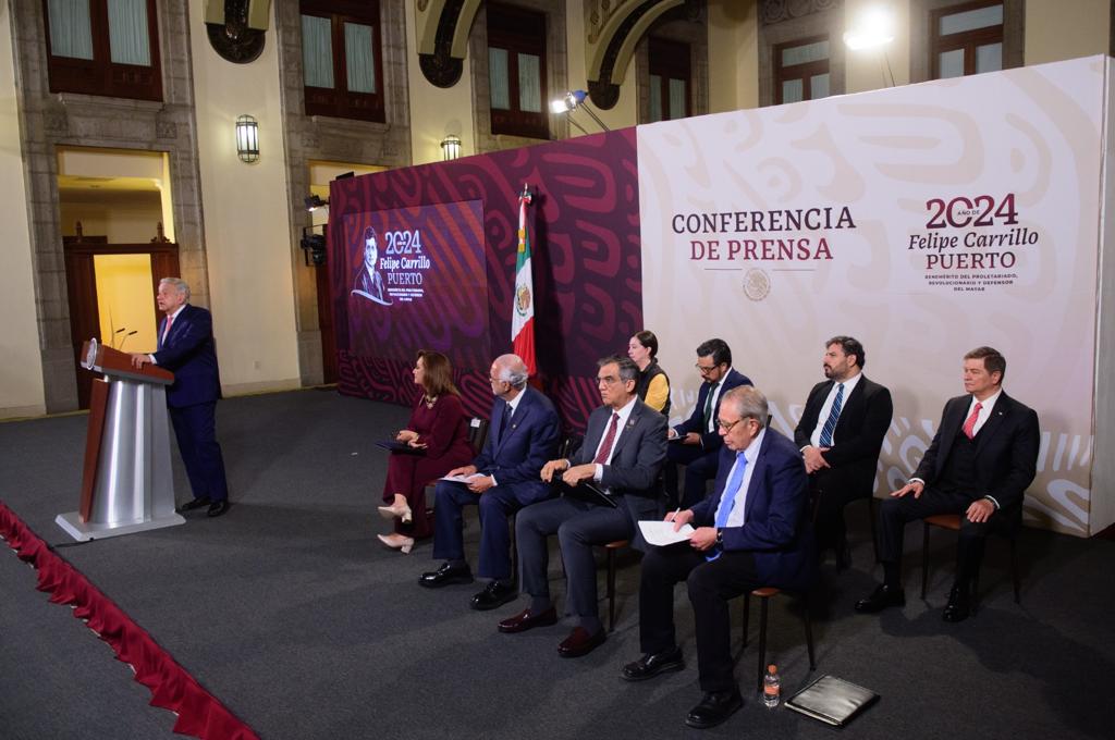 El gobernador tamaulipeco asistió a la conferencia matutina en Palacio de Gobierno.