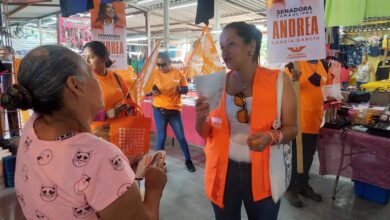 Andrea García, candidata al Senado por Movimiento Ciudadano, hizo campaña en Reynosa.