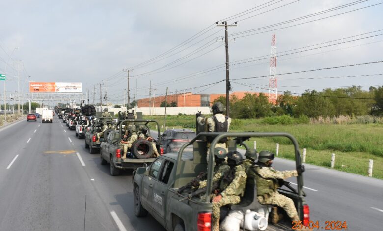 Llegan 300 elementos del Ejército Mexicano a Reynosa.