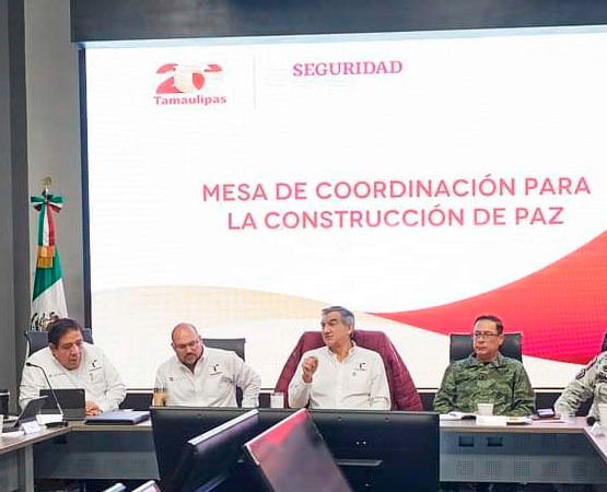 Durante la sesión de la Mesa de Coordinación para la Construcción de la Paz, se informó sobre el arribo de 400 militares para reforzar la seguridad en Tamaulipas.