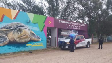 La Guardia Estatal mantiene la vigilancia en el campamento tortuguero.