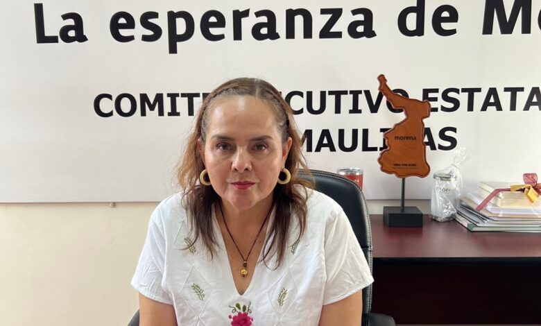 Yuriria Iturbe, presidenta de Morena en Tamaulipas.