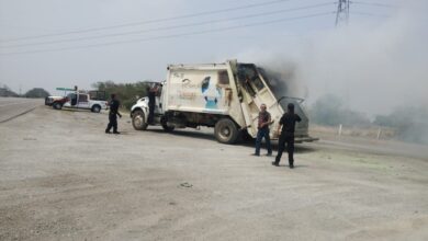 Se incendia un camión recolector de basura en González.
