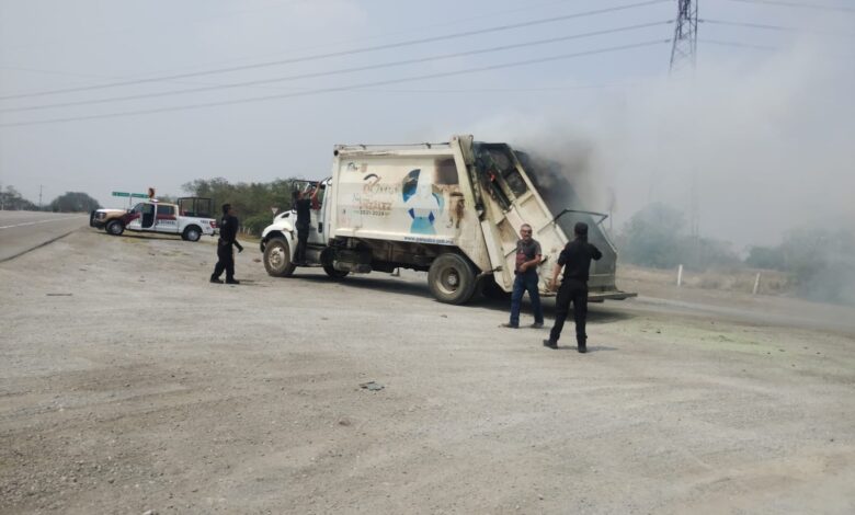 Se incendia un camión recolector de basura en González.