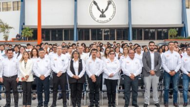 El rector de la Universidad Autónoma de Tamaulipas (UAT) MVZ Dámaso Leonardo Anaya Alvarado, presidió en el Campus Victoria la ceremonia de honores.