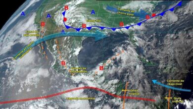 Pronostican lluvias para el sureste de México.