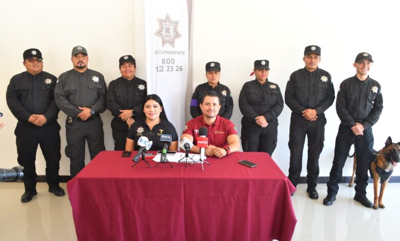 Personal del área de reclutamiento de la Secretaría de Seguridad Pública de Tamaulipas ofrece vacantes para pertenecer a la Guardia Estatal.