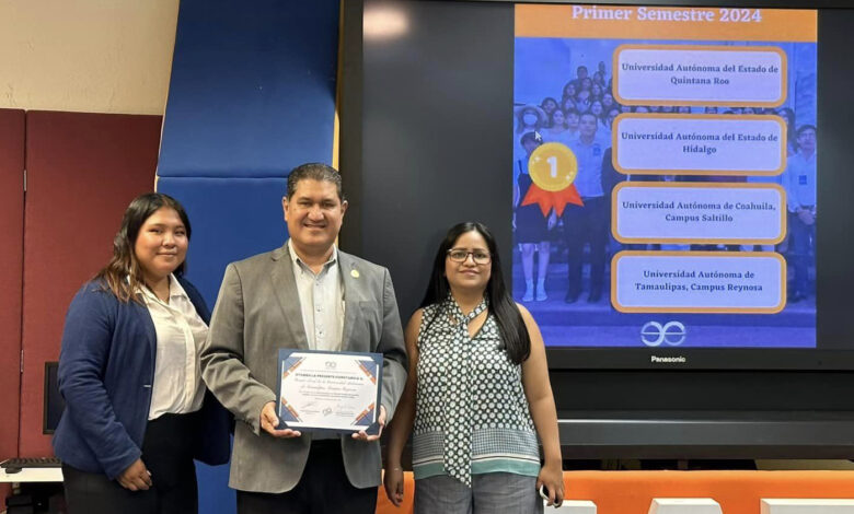 La Asociación Nacional de Estudiantes de Economía (ANEE) reconoció a la UAT por la destacada participación de sus estudiantes de la Licenciatura en Economía.