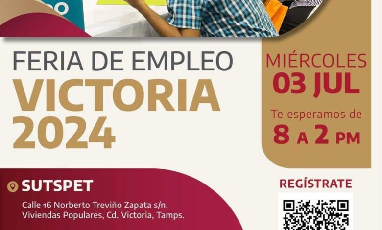 Mañana habrá Feria del Empleo en ciudad Victoria.