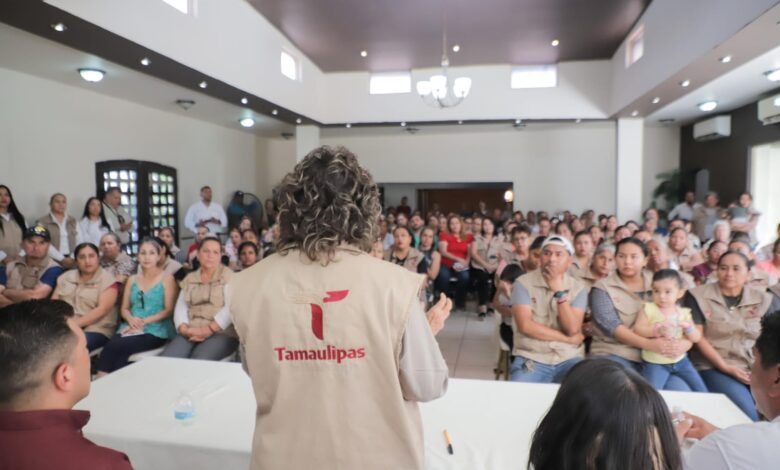 La secretaria de Bienestar Social de Tamaulipas, Silvia Casas González, encabezó una gira de trabajo por la frontera.