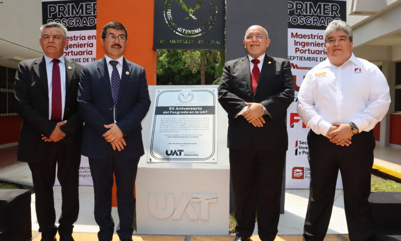 El Rector presidió la ceremonia del 50 aniversario del primer posgrado en la Universidad Autónoma de Tamaulipas.