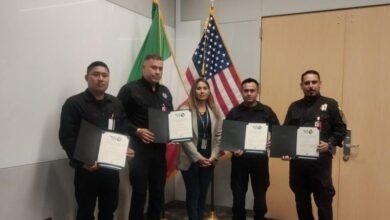 Los elementos de la Guardia Estatal pertenecientes a la coordinación municipal de Matamoros, recibieron un reconocimiento del Consulado General de los Estados Unidos.