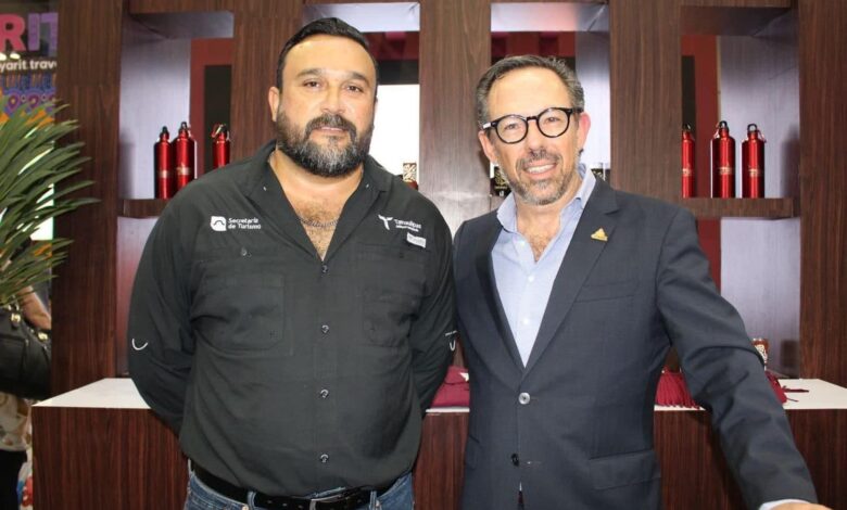 Benjamín Hernández Rodríguez, Secretario de Turismo en Tamaulipas y Michel Wohlmuth, presidente del Comité Mexicano de la Industria de Reuniones (COMIR).