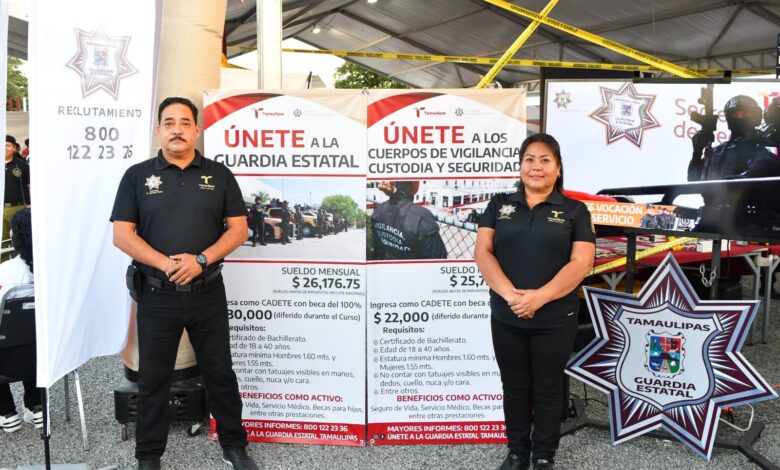 La Secretaría de Seguridad Pública de Tamaulipas (SSPT) lleva su oferta laboral a la Feria Tamaulipas 2024.