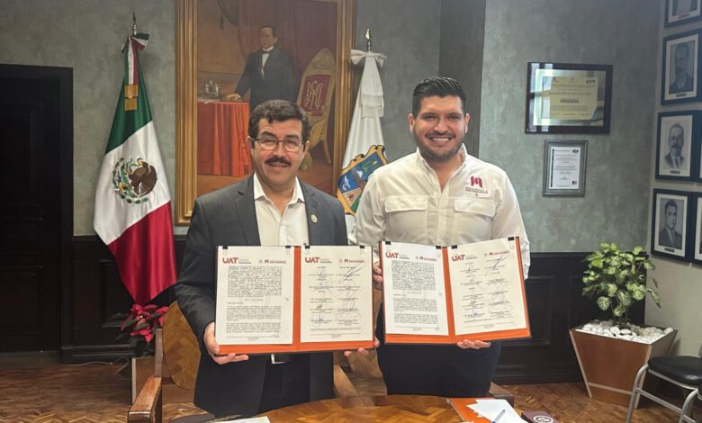 La Universidad Autónoma de Tamaulipas (UAT) y el Ayuntamiento de Matamoros firmaron tres convenios de colaboración.