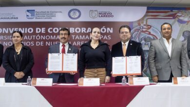 La Universidad Autónoma de Tamaulipas (UAT) y el Colegio de Notarios de Nuevo Laredo firmaron un convenio de colaboración.