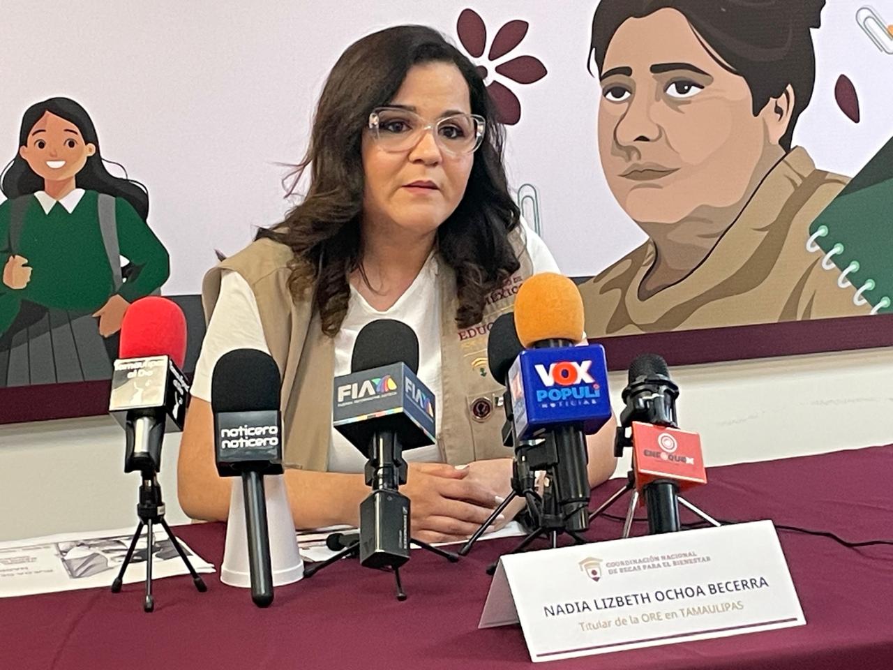 Nadia Lizbeth Ochoa Becerra, titular en la entidad de la Coordinación Nacional de Becas para el Bienestar.