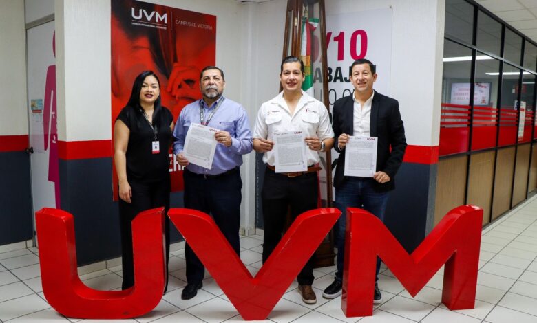 El Instituto del Deporte y la Universidad del Valle de México firmaron convenio en favor de los atletas en Tamaulipas.