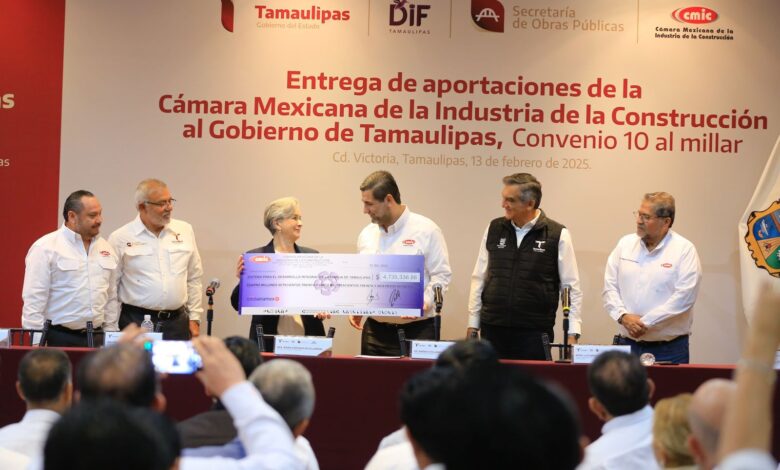 El Gobernador Américo Villarreal Anaya recibió aportaciones por más de 16 millones 573 mil pesos de parte de la CMIC.