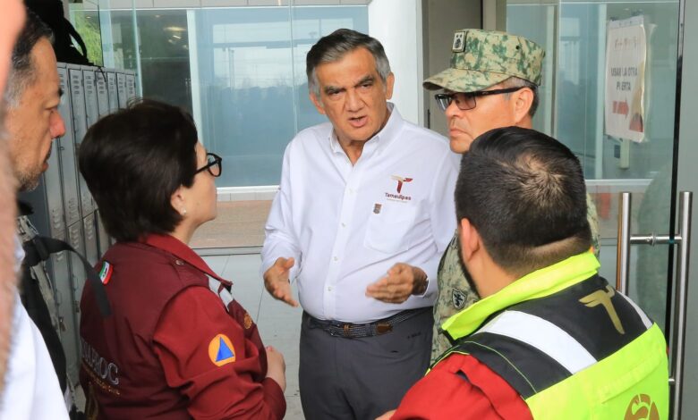 Las autoridades de los tres niveles de Gobierno coordinan acciones de apoyo a los ciudadanos afectados por lluvias en Reynosa.