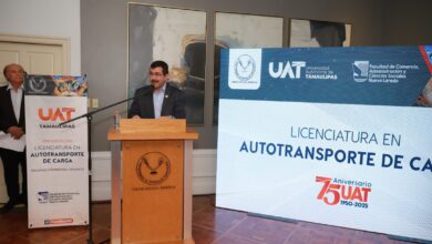 El Rector de la Universidad Autónoma de Tamaulipas (UAT), Dámaso Anaya Alvarado, presentó la Licenciatura en Autotransporte de Carga.