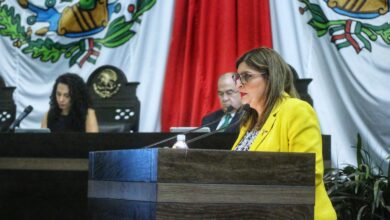 La titular de la Seduma, Karina Lizeth Saldívar Lartigue compareció ante el Congreso del Estado.