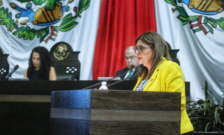 La titular de la Seduma, Karina Lizeth Saldívar Lartigue compareció ante el Congreso del Estado.