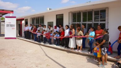La alcaldesa Carmen Lilia Canturosas Villarreal encabezó la entrega de dos obras de infraestructura que beneficiarán directamente a estudiantes de nivel preescolar y secundaria.