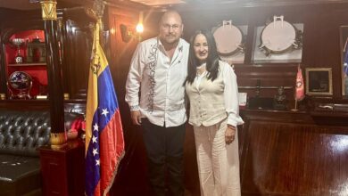 El Secretario general de Gobierno, Héctor Joel Villegas González, se reunió con la embajadora de Venezuela en México, Stella Marina Lugo de Montilla.