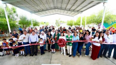 La presidenta municipal Carmen Lilia Canturosas Villarreal encabezó la entrega oficial de importantes obras en dos centros escolares.
