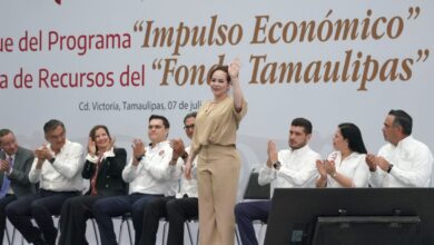 Durante el evento, celebrado en la capital del estado, el mandatario estuvo acompañado por la presidenta municipal de Nuevo Laredo, Carmen Lilia Canturosas Villarreal y otros alcaldes.