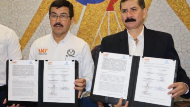 El Rector Dámaso Anaya Alvarado encabezó la firma de un convenio de colaboración con el Ayuntamiento de Río Bravo.