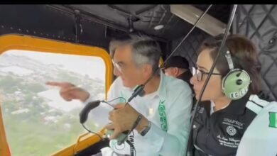 Monitorean desbordamientos en Tamaulipas desde el aire