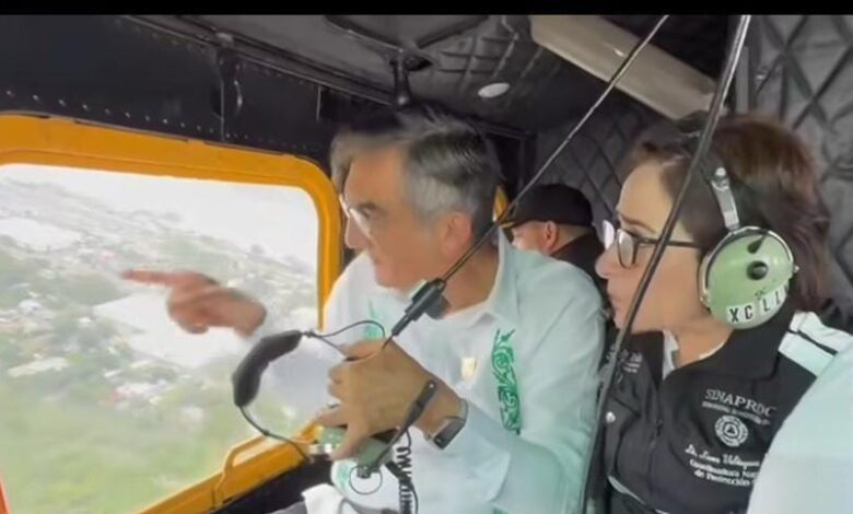 Monitorean desbordamientos en Tamaulipas desde el aire