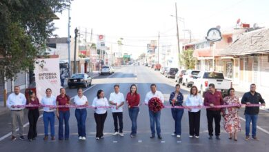 Carmen Lilia Canturosas Villarreal entregó la rehabilitación de la línea de drenaje sanitario en la avenida Guerrero en Nuevo Laredo.