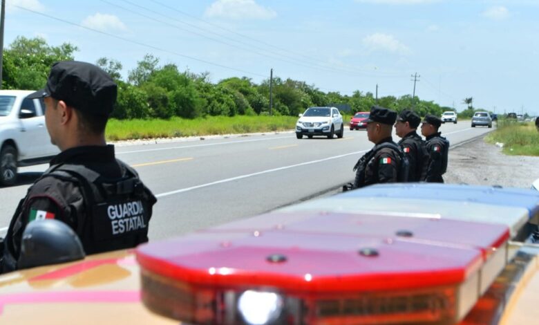 La Guardia Estatal y Tránsito Estatal, mantienen vigilancia en puntos estratégicos de la entidad.