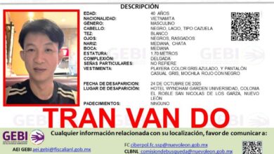 Tran Van Do, ciudadano vietnamita es buscado en Tamaulipas, tras desaparecer el 24 de octubre en Nuevo León.