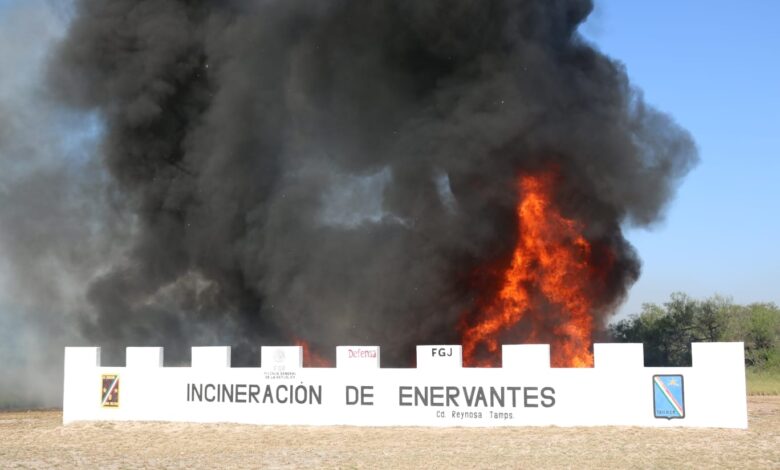 Fueron incinerados más de una tonelada de diversos narcóticos que fueron asegurados en Tamaulipas.