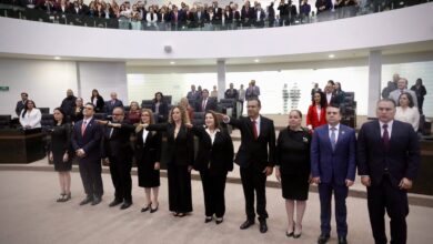 Los integrantes del Órgano de Administración del Poder Judicial toman protesta ante el Congreso del Estado.