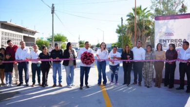 La alcaldesa entregó oras de pavimentación en la colonia Villas de San Miguel.