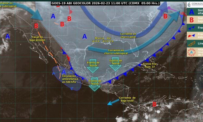 Frente frio número 37 recorre el mar caribe