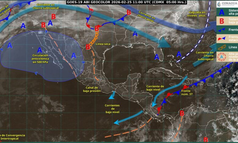 Nuevo frente frío traerá fuertes vientos al norte de México.