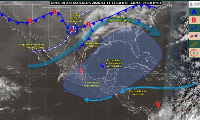 Masa de aire polar llegará con el frente frío.