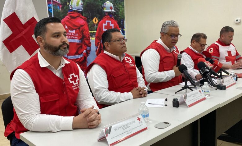 Rueda de prensa sobre crisis en Cruz Roja Tamaulipas.