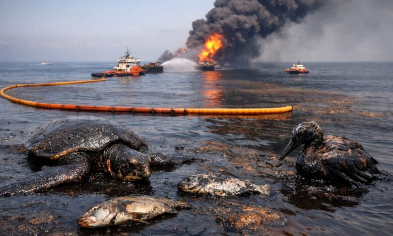 Derrame de petróleo en el Golfo de México.