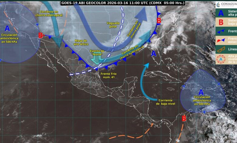 Frente frío 41 traerá fuertes vientos a Tamaulipas