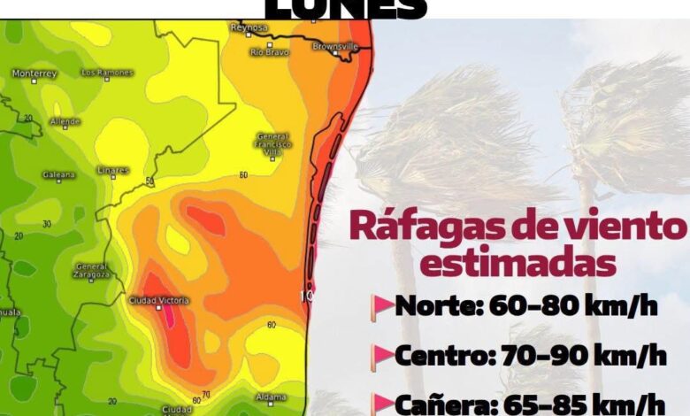 Frente frío traerá evento Norte a Tamaulipas
