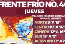 Frente frio número 40 llega a Tamaulipas el jueves.
