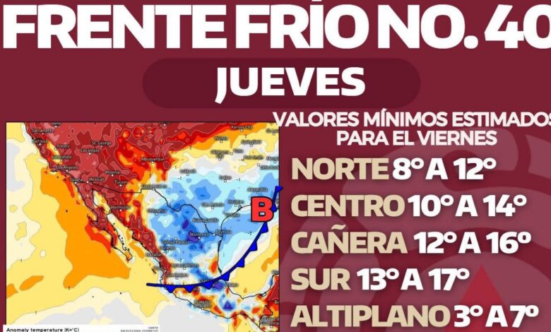 Frente frio número 40 llega a Tamaulipas el jueves.