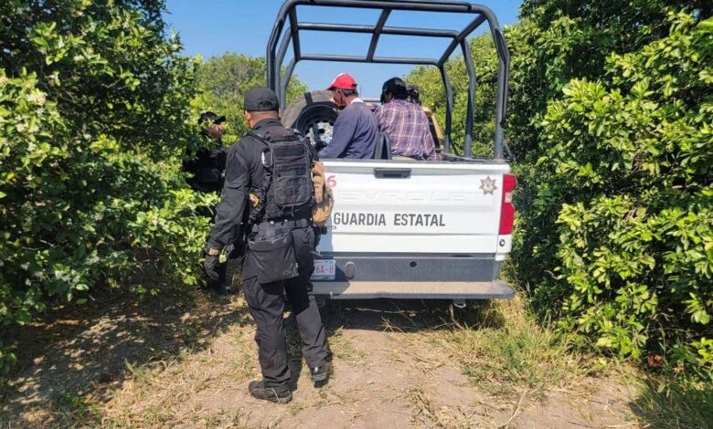 Guardia Estatal detiene a cinco hombres por presunto robo de cítricos en Nuevo Padilla